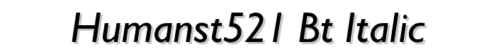 Humanst521 BT Italic font